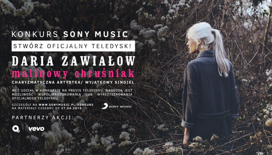 Nakręć teledysk z Sony Music dla Darii Zawiałow! Ruszył konkurs dla wszystkich zainteresowanych twórczością filmową