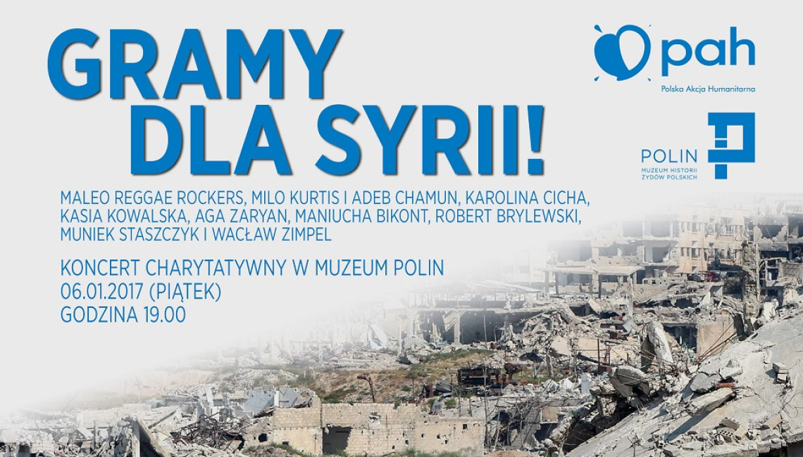 Gramy dla Syrii! Koncert charytatywny w Muzeum POLIN